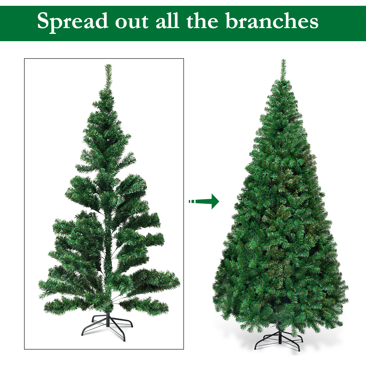 Costway 7Ft Artificial PVC Christmas Tree W/Stand Holiday Season Indoor Outdoor Green