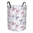thumbnail image 2 of Balery Lilies Flowers Round Laundry Basket with Handles Waterproof Freestanding Laundry Hamper for Clothes Toys in the Dorm and Family-, 2 of 8