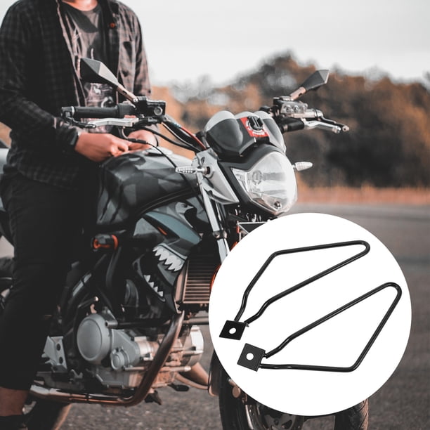 CATIEBYE 1Par Soporte Metálico Universal Para Alforjas De Motocicleta En Negro Ideal Para Uso En Bicicletas