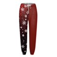 thumbnail image 4 of Women's Casual Fashion Christmas Print Sweatpants, Long Casual Pants with Drawstring Waist for Sports and Home Wear, Comfortable Material,Deep Red,XL, 4 of 6