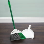 Libman Angle Broom and Dustpan Set with Steel Handle for Indoor Outdoor Use