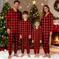 thumbnail image 2 of Fiaer Christmas Family Pajamas Onesie Hoodies Novelty Allover Pattern Sleepwear One Piece Full Zip up Plaid Jumpsuit Pjs Cozy Loungewear for Men Women Kids Baby 9M, 2 of 9