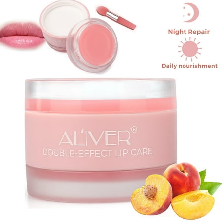 

3 Pack Sleeping Lip Mask Over Night Double Effect Lip Care Lip Repair Treatment for Dry Chapped Peeling Lips Peach