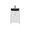 thumbnail image 2 of PULUOMIS 24 Inches Bathroom Vanity in White Finish with Square Ceramic Vessel Sink, Single Bathroom Vanity with Top, 2-Door Cabinet, 2 of 13