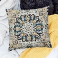 thumbnail image 2 of SHANXI  Blue and Teal Ethnic Design Outdoor Decorative Throw Pillows for Couch, Carpet Pattern Decor Cushion Cover 24x24in, 2 of 5