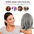thumbnail image 2 of KAKOWELY Perruque Courte et Bouclée pour Femmes, Argent Gris, Coupe de Cheveux Rinka, Perruques à l'Apparence Naturelle, Couverture de Perruque en Filet Rose Exquise (66310), 13.78"X7.87"X2.36 Pouces, 2 of 5
