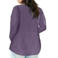 thumbnail image 3 of STETMN Plus Size V Neck Top for Women Loose Long Sleeve Shirt Lightweight Going Out T-Shirt, 3 of 5
