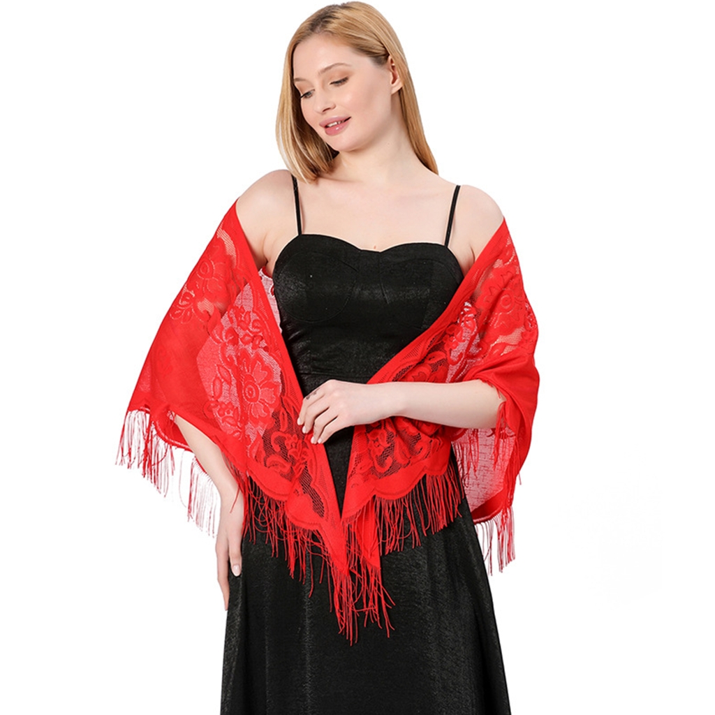 YUUZONE Formal Shawls And Wraps For Evening Dresses Lace Triangle Scarf ...