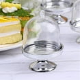 thumbnail image 5 of 12 Pcs Plastic Mini Candy Plate with Clear Dome Cover Silver Cake Stands Dessert Display Stands Candy Chocolate Case Party Favors for Birthday Wedding Festival Party By Topboutique, 5 of 7