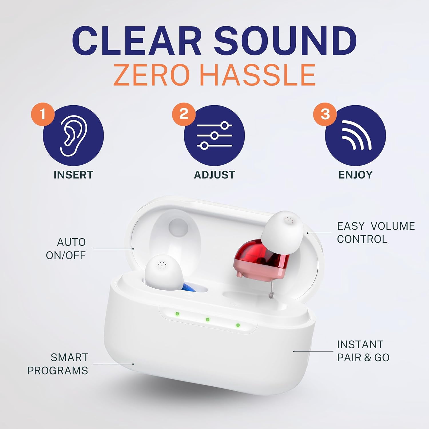 Rechargeable OTC Hearing Aids for Hearing Loss | Hearing Aid Amplifiers Equipped with a Smart Noise Reduction Chip | Clear Sound Quality and Comfortable Wearing | Hearing Loss Aids for Women and Men