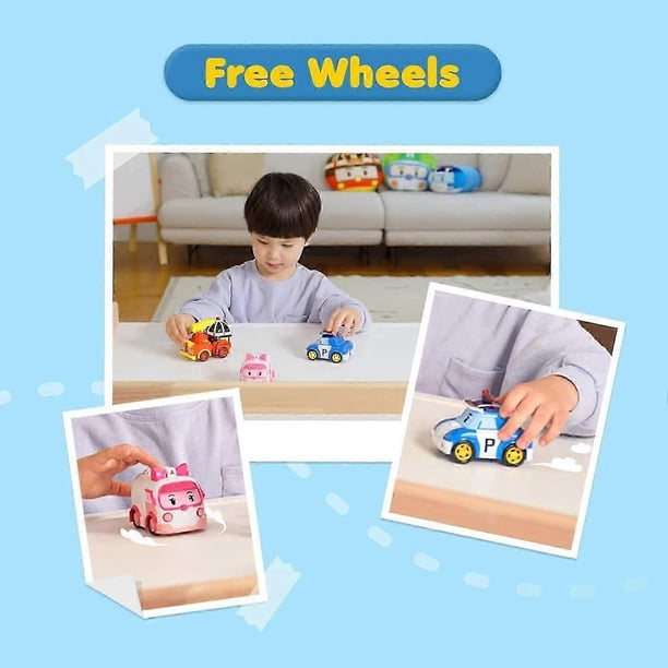 SBSG Robocar Poli 4 Pack Poli + Amber + Roy + Helly Transforming
