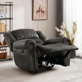 thumbnail image 6 of Bonzy Home Manual Recliner Faux Leather Single Reclining Chair Sofa for Living Room Bedroom, Black, 6 of 6