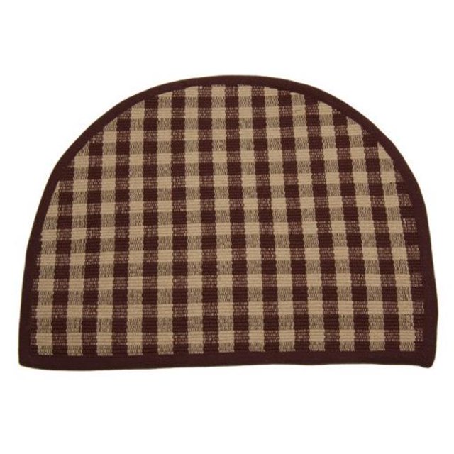 Mr. MJs Trading AG-66295 Floor Mat, D Shape - Berry Burgundy Check