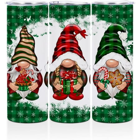 

Christmas Gnomes Gifts for Women Friend Winter Coffee Mug with Lids Skinny Straight Tumbler Stainless Steel Water Glasses Tea Cup Cups for Hot and Cold Drinks Gnome Gifts for Birthday Friendship