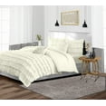 thumbnail image 2 of SGI Bedding 3 Piece Cotton Multi Ruffle Duvet Cover Ivory Solid 600TC Calking, 2 of 7