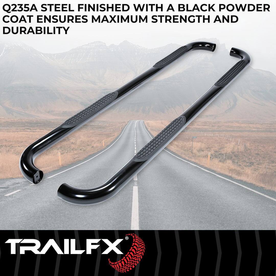 TrailFX A0052B TFX Round Tube Side Steps NERF BAR ROUND 3"