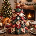 thumbnail image 4 of Christmas Patchwork Fabric Tree DIY Craft Kit,Plaid Quilted Tabletop Mini Tree Making Set With Doll Topper,Handmade Decor For Mantel,Table,Winter Holiday Home Decor A-Reindeer A, 4 of 6