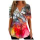 thumbnail image 2 of ICHUANYI Clearance Women Fashion Casual Printing Shirts Short Sleeve Loose Tee Tops Tunic Blouse(Red, XXL) ICHUANYI WER2023081002464, 2 of 5
