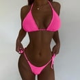 thumbnail image 1 of Augper Sexy Women Solid Color Backless Bikini Two Swimwear Swimsuit Beachwear Set, 1 of 5