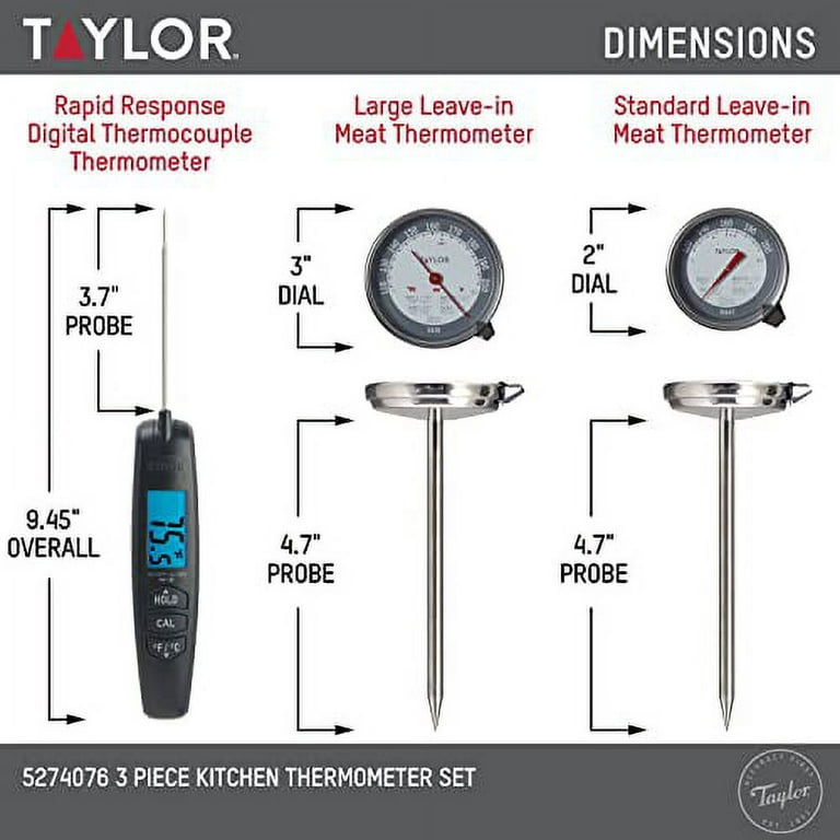 Taylor Precision Products Thermometer 3Pc Set Includes 1 Super