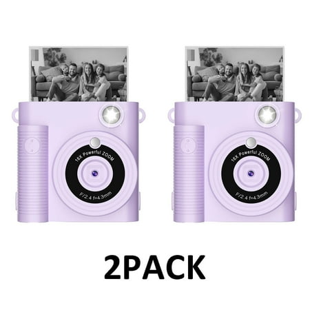 ROTTAY Instant Camera for Kids 3-12: Kids Print Camera for Boys, Girls, Kids Camera Instant Print, Toddler Camera with 32G SD Card, 17 Fun Stickers, 13 Scene Filters, Ultra-Long Battery Life, Purple