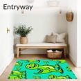 thumbnail image 3 of ODIKA 8'x10' Machine Washable Non-Slip Area Rug, Prehistoric Friendly Dino Latch Hook Project High Traffic Rug, Green, 727244, 3 of 7