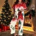 thumbnail image 6 of Christmas Pajamas Women's Two-Piece Christmas Pajamas short sleeves Button Shirt and Pants Set Home Clothes, 6 of 9