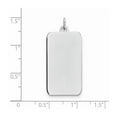 thumbnail image 2 of 16mm 925 Sterling Silver Rhod Plate Eng. Rect. Polish Front Satin Back Disc Charm Pendant Necklace for Women, 2 of 2