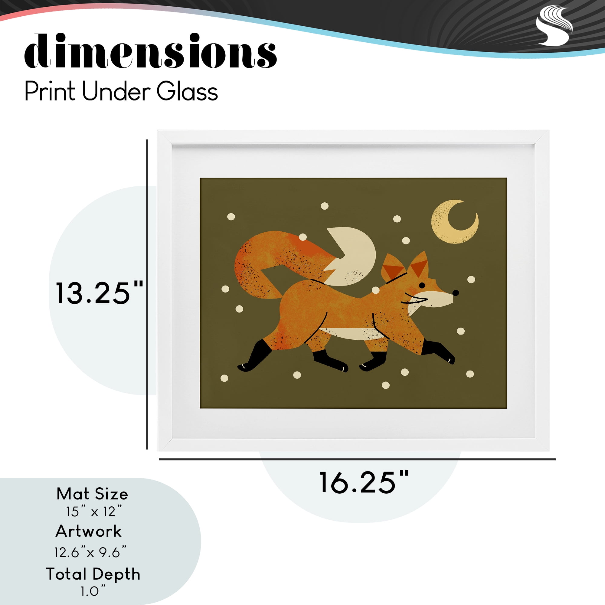 Stupell Industries Wandering Winter Fox White Framed Print Under Glass, design by Renea L. Thull