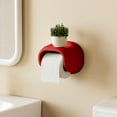 thumbnail image 4 of Bathroom Wall Mounted No-Drill Toilet Paper Holder Waterproof Roll Paper Storage Box Toilet Paper Organizer Space-Saving Bathroom Storage Solution, Red, 1pc, 4 of 6