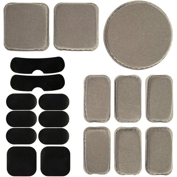 shiyou-Universal Airsoft Helmet Pads 19pcs/Set Tactical Helmet Replacement Memory Foam Motorcycle Padding Kits Bicycle Bike Accessories Mats for Fast Mich CS ACH FMA USMC PASGT (Grey)
