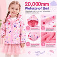 thumbnail image 7 of Lanbubble Toddler Girls Waterproof Jacket Fleece Lined Winter Coat Hooded Windbreaker Outerwear 2-6 Years, 7 of 7