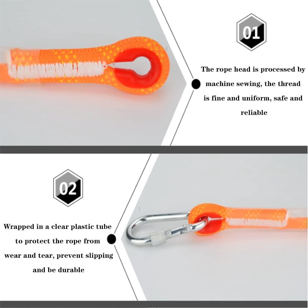 RKXQT 10~200m Accessory Cord Equipment 18mm Multifunctional Cord Safety Rope， Escape Rope Ice Climbing Equipment Fire Rescue Rope (Color : Orange, Size : 18mm x 200m)