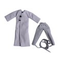thumbnail image 3 of FashionCha 2 Pieces Miniature Figure Coat Action Figure Clothes Costume Accessory Trench Coat Mid Length Jacket Cloth Material Suitable for Tabletop Gaming Model Dioramas grey, 3 of 8