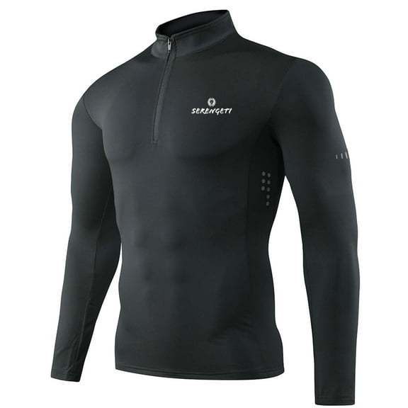 Serengeti Golf's Large black unisex long sleeve collarless shirt