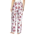 thumbnail image 3 of Naloa Purple Mushroom Print Women’s Ultra-Soft Comfy Pajama Lounge Pants with Pockets & Drawstring, 3 of 8