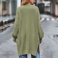 thumbnail image 6 of ICHUANYI Womens Trendy Soft Casual Solid Knit Sweater Open Front Long Sleeve Side Slit Long Cardigans Fall Winter Outwear Coat, 6 of 6