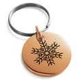 thumbnail image 1 of Gold Plated Stainless Steel Spring Snowflake Engraved Small Medallion Circle Charm Keychain Keyring, 1 of 1