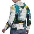 thumbnail image 6 of Honeii Abstract Brushstrokes Green Blue Pattern Mens Hoodies Men's Loose Sleeve Sweatshirt,Pullover Hooded Sweatshirt for Men,Essentials Hoodie-Medium, 6 of 7