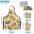 thumbnail image 3 of 5 Pcs Kitchen Set Heat Resistant Oven Mitts and Non-Slip Pot Holders with Adjustable Cooking Apron Yellow Rugby and Star, 3 of 6