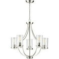 thumbnail image 6 of Progress Lighting Lassiter 5-Light Chandelier, Matte Black, Clear Glass Shades, 6 of 7