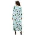 thumbnail image 2 of FKELYI Cartoon Penguine Snowflake Print Womens Long Sleeve Fall Dress V Neck Maxi Casual Dress with Pockets Soft A-Line Flowy Tiered Waist Dresses for Ladies, 2XL, 2 of 6