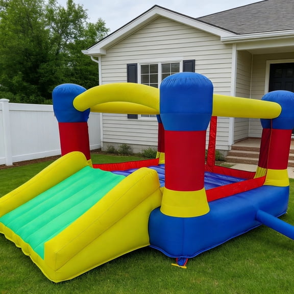 Hapcap Kid Inflatable Bounce House Slide Playhouse with Air Blower for Indoor or Backyard