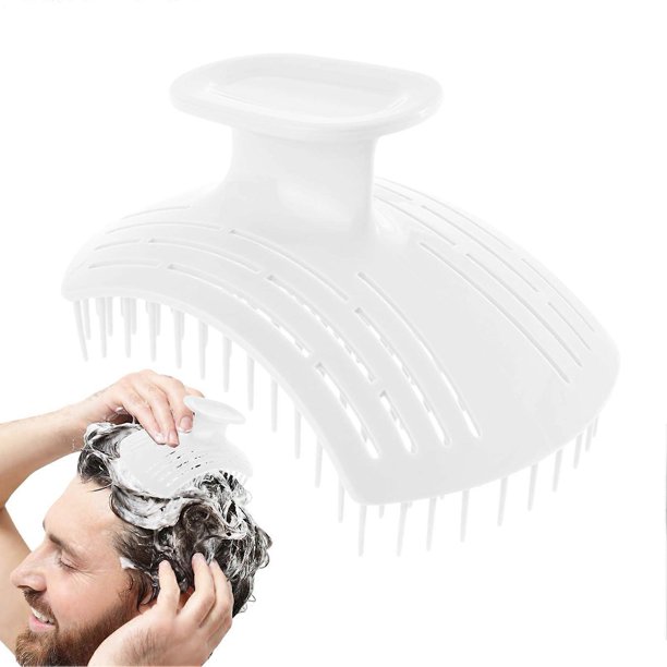 Cepillo masajeador para el cuero cabelludo, ideal para el crecimiento del cabello, limpieza profunda y relajación, color blanco.