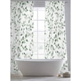thumbnail image 6 of Watercolor Eucalyptus Leaves Chiffon Sheer Curtains 84 Inches Long, Vintage Spring Leaves 2 Rod Pocket Window Treatment Voile Drapes Curtains for Living Room Bedroom,2 Panels, 52x84In, 6 of 9