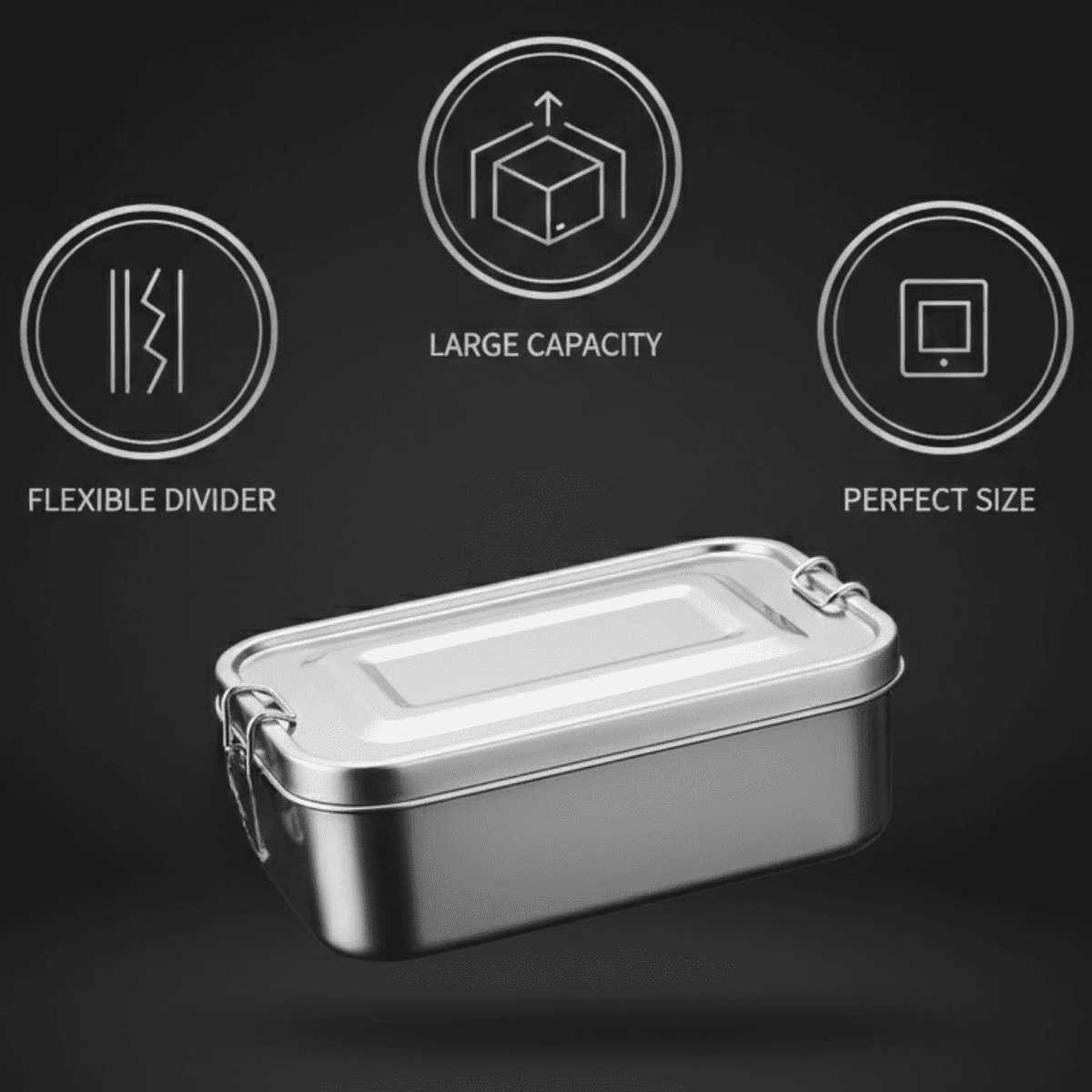 Mayur Exports Bento Box for Adult Stainless Steel 81Oz Stackable Lunch Box with Dip & Snack Container Leakproof Dishwasher Safe Meal Prep Stainless Lid Eco Friendly Food Container (Silver)