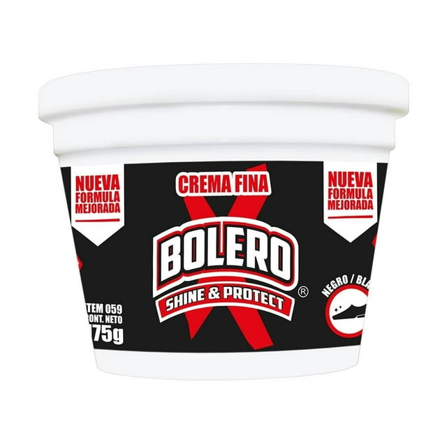 Crema lustradora de Zapatos Bolero negra de 175 ml