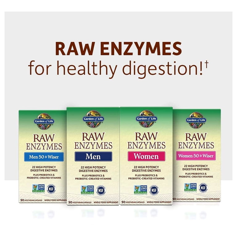 Garden of Life, RAW Enzymes, Women 50 & Wiser 90 Vegetarian