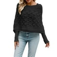thumbnail image 2 of Shawl Sweaters for Women 2025 Long Batwing Sleeve Shrug Scarf Knitted Crochet Wrap Fall Winter Outfits, 2 of 6