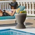thumbnail image 2 of ROJIK 3-in-1 Resin Ice Bucket & Beverage Cooler – Wood Look Patio Table, UV Protection & Drain Plug for Outdoor Parties, Bars, and Poolside Use, 2 of 9